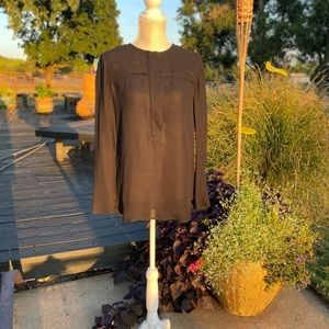 JCrew Black Covered Button Crepe Tunic.  Size 2